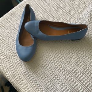 Fendi leather blue  flats